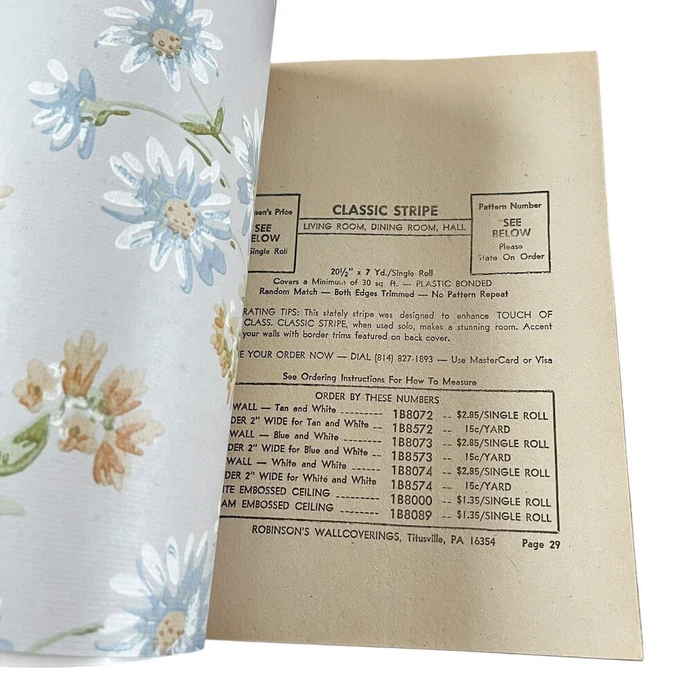 1982-1983 VTG Robinson's Wallpaper Titusville PA Sample Book Catalog Home Decor